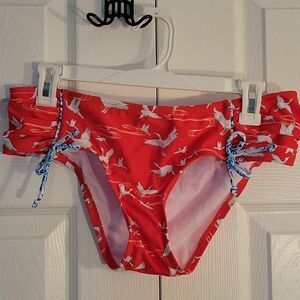 By the Beach Zen Garden red bikini bottom size L
